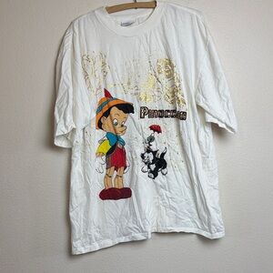 Disney Pinocchio White Tee with Colorful Design Vintage
